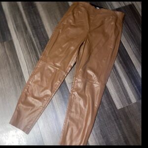 Zara Brown Leather Women's Pants